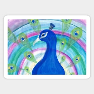 Peacock Rainbow Sticker